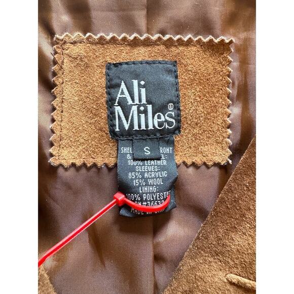 NWOT Ali Miles 100% Leather Suede Jacket Sweater Sleeves Size S - Picture 6 of 7